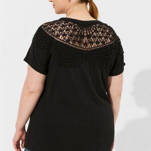 Cotton modal lace back Women's Top